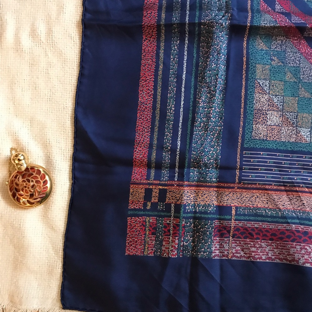 Christian Dior Vintage Blue Silk Scarf - Picture 5 of 7